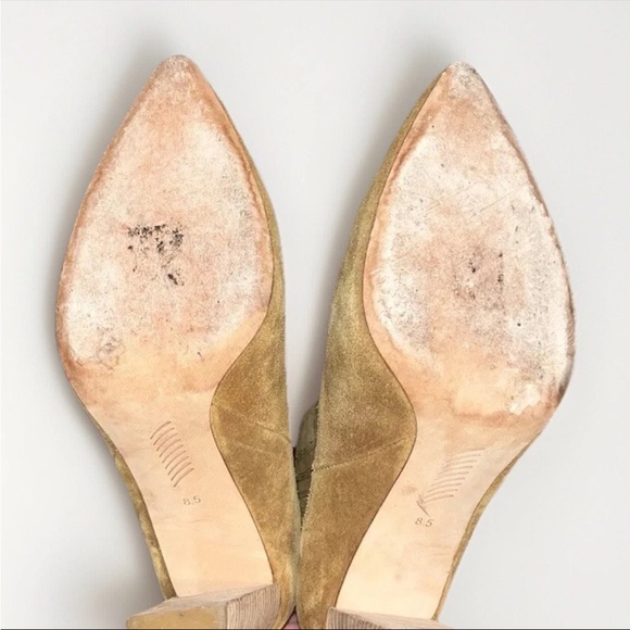 PAIGE London Tan Suede Booties Sz 8.5, 4” heel - Picture 8 of 10